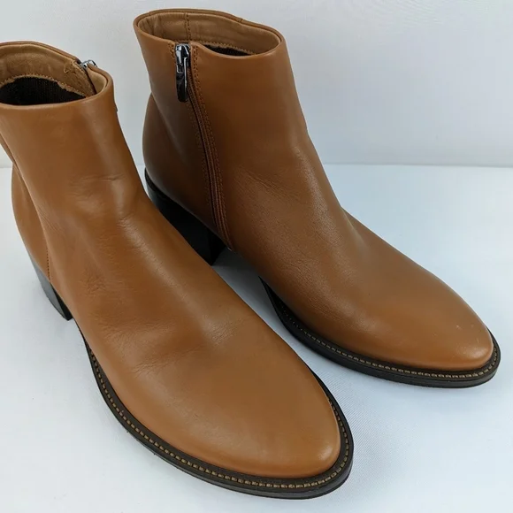 ECCO Sartorelle Shape 35 Ankle Boot Leather Inside Zip Sierra EU40 US 9-9.5 NIB - Picture 6 of 14